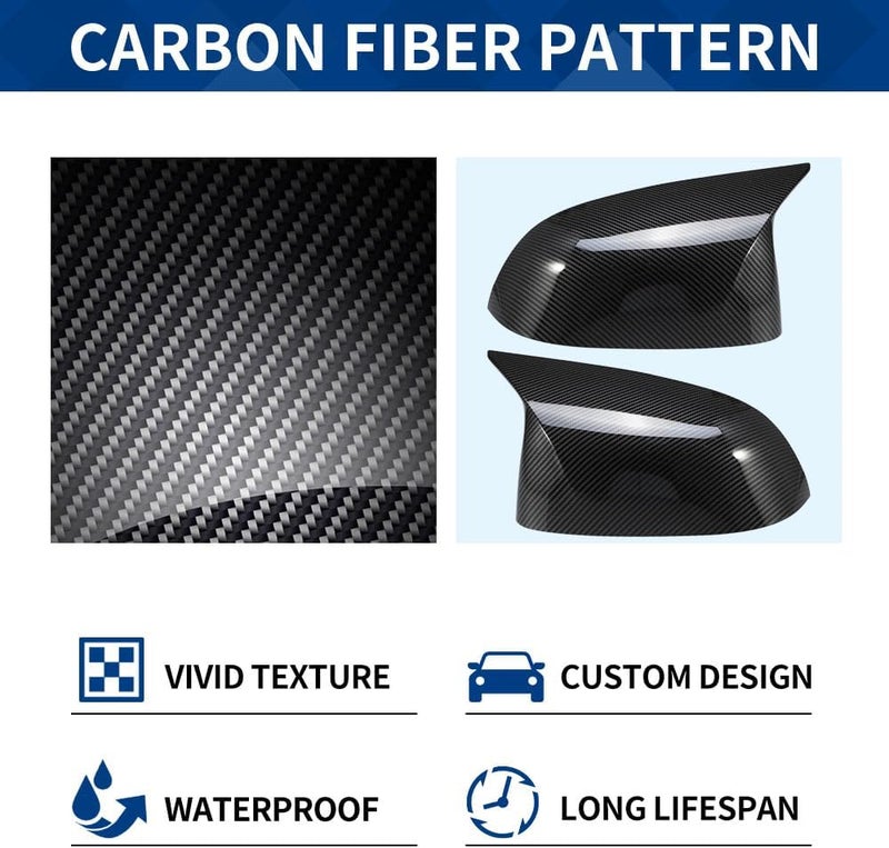 XPHAZZ Side Mirror Cover Compatible with X3 G01 X4 G02 / Pre-lci X5 G05 X6 G06 X7 G07 (Carbon Fiber Pattern, G01 G02 G05) - Image 5